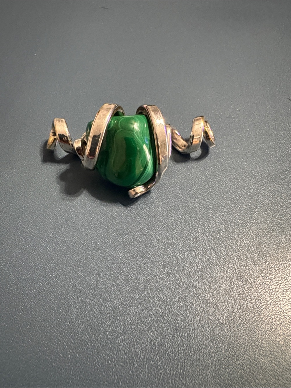 Malachite Stone Swirl Silver Pendant- Women Jewelry